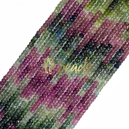 Ombre India Tourmaline Faceted Rondelle Beads. Approx 2x3mm