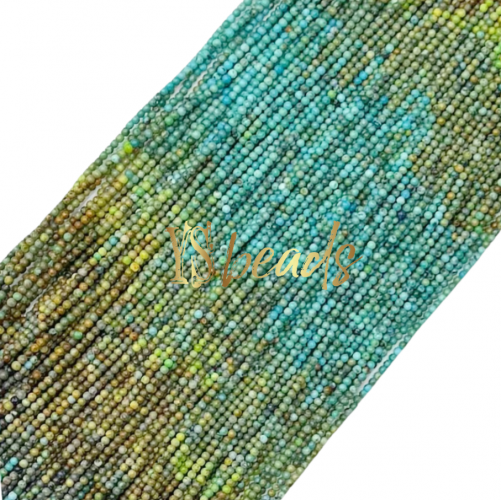 Ombre Turquoise Plain Round Beads. Approx 2-3mm