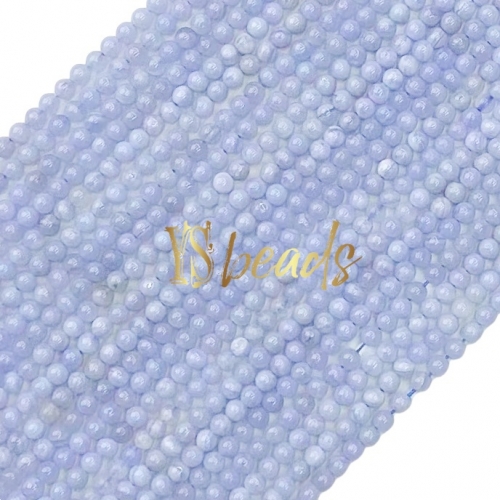 Blue Lace Agate Plain Round Beads. Approx 2-4mm