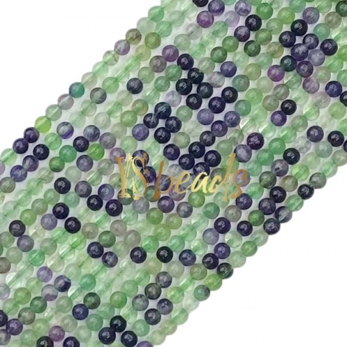 Mixed Color Fluorite Plain Round Beads. Approx 2-4mm