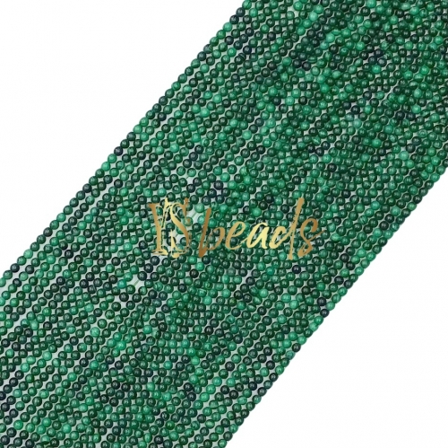 Malachite Plain Round Beads. Approx 2-3mm