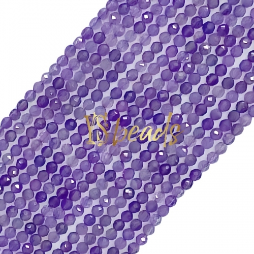 Amethyst Faceted Round Beads. Approx 2-3mm