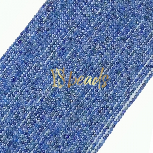 Kyanite Faceted Round Beads. Approx 2-3mm