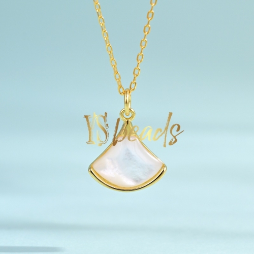 Gold Plated S925 Sterling Silver Shell Necklace, Approx 11.5mm, Customized Order
