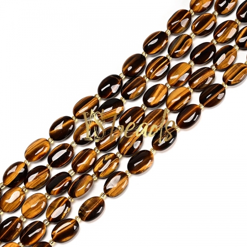 A Grade Tiger Eye Puffy Oval Beads. Approx 10x14mm