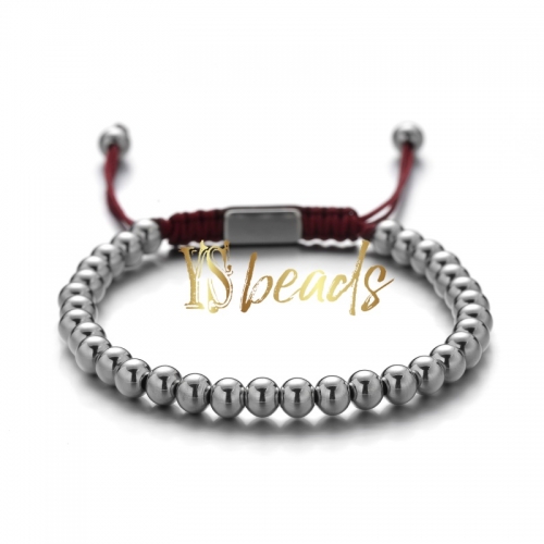 Stainless Steel Round Woven Bracelet, Approx 6mm