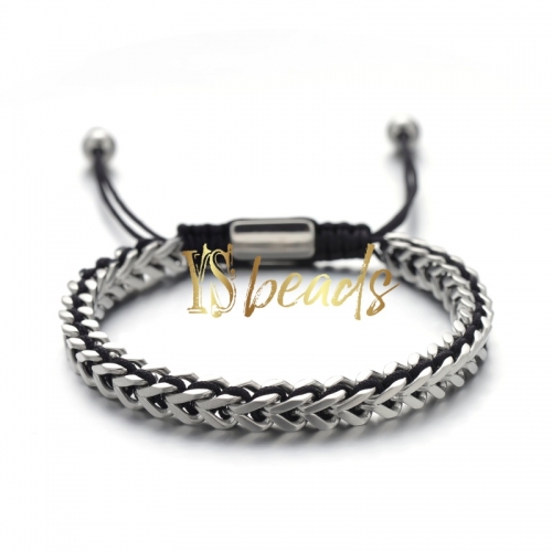 Stainless Steel Trangle Woven Bracelet, Approx 5mm