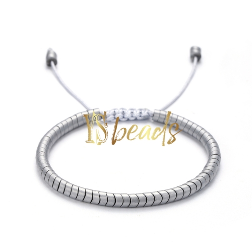 Silver Plated Hematite Woven Bracelet, Approx 4mm