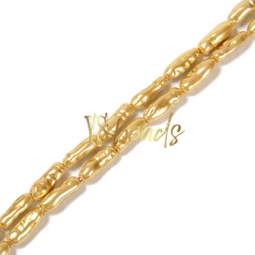 Golden Shell Irregular Bamoboo Beads. Approx 8x20mm