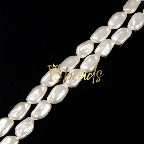 White Shell Irregular Beads. Approx 12X19mm