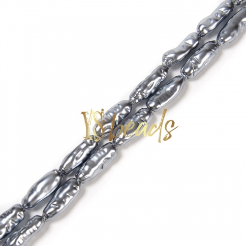 Grey Shell Irregular Bamoboo Beads. Approx 8x20mm
