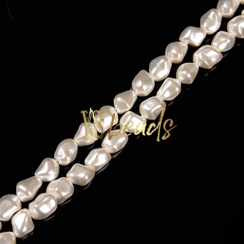 White Shell Nuggets. Approx 9x13mm