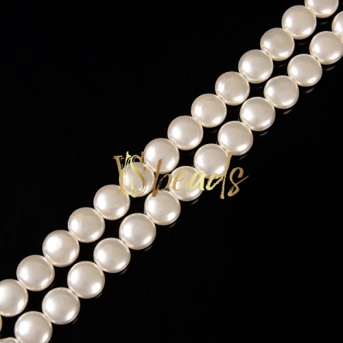 White Color Shell Coins. Approx 12mm