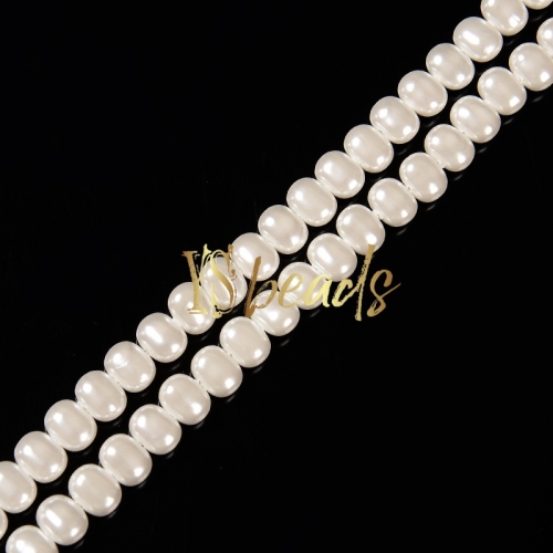 White Shell Potato Beads. Approx 6x8mm