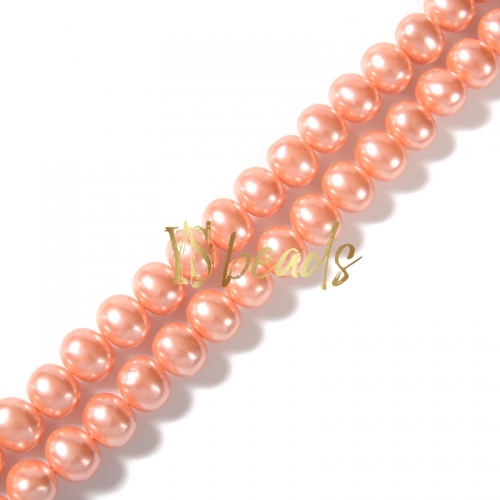 Peach Color Shell Potato Beads. Approx 13x16mm
