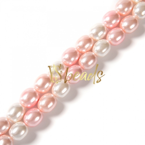 Mixed Color Shell Rice Beads. Approx 8x10-13x16mm