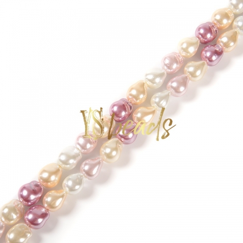 Mixed Color Shell Baroque Style Beads. Approx 13x16mm