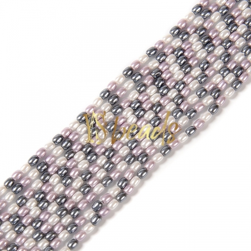 Mixed Color Shell Rice Beads. Approx 2x3-3x4mm