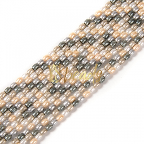 Mixed Color Shell Rice Beads. Approx 2x3-3x4mm