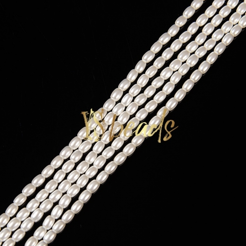 White Color Shell Rice Beads. Approx 2x3-3x4mm