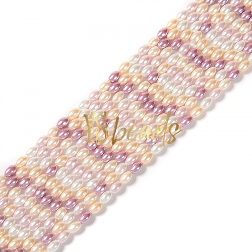 Mixed Color Shell Rice Beads. Approx 5x7mm