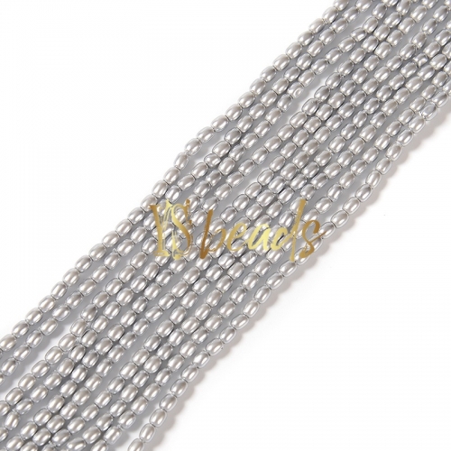 Silver Color Shell Rice Beads. Approx 2x3mm