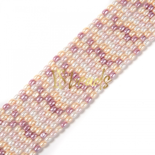 Mixed Color Shell Rice Beads. Approx 2x3-3x4mm