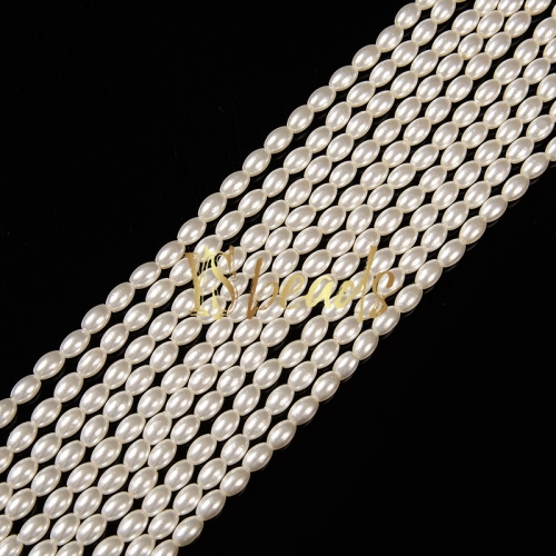 White Color Shell Rice Beads. Approx 5x7mm