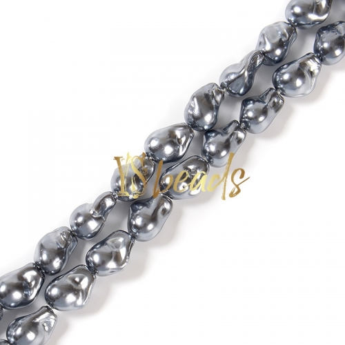 Grey Color Shell Baroque Style Beads. Approx 15x20mm