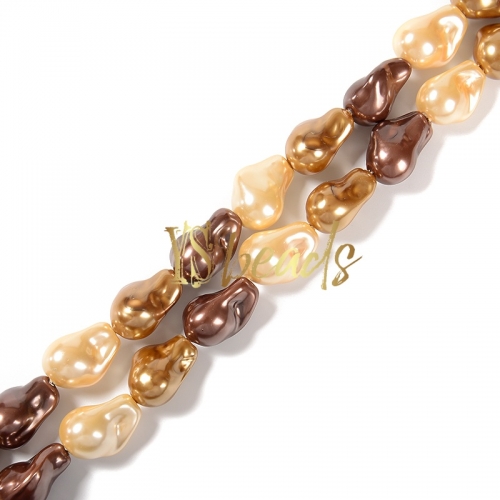 Mixed Color Shell Baroque Style Beads. Approx 15x20mm