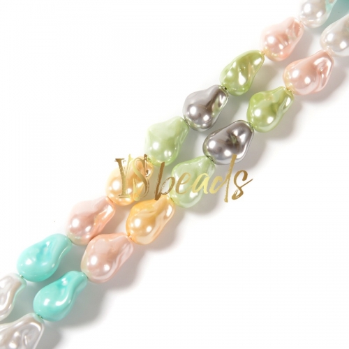 Mixed Color Shell Baroque Style Beads. Approx 15x20mm