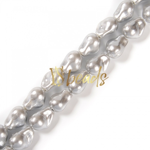 Silver Color Shell Baroque Style Beads. Approx 15x20mm
