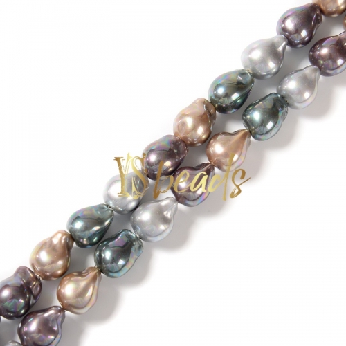 Mixed Color Shell Baroque Style Beads. Approx 15x20mm