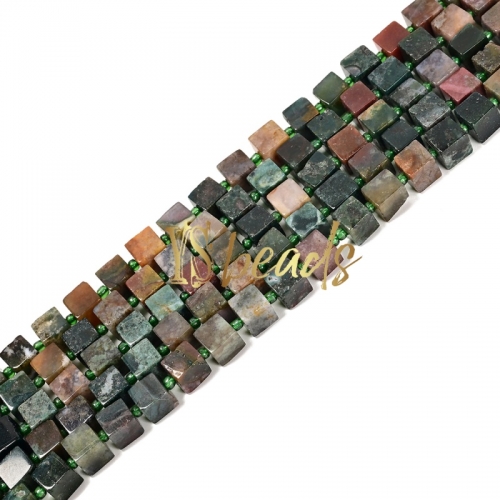 India Agate Cube Beads. Approx 8mm