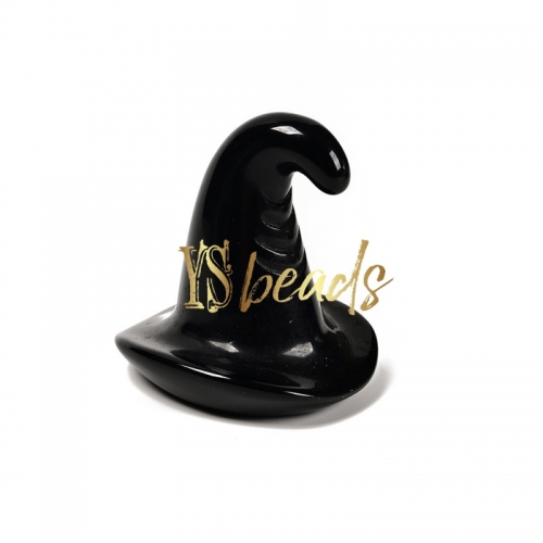 Black Obsidian Wizard-Hats. Approx 32x45mm-40x50mm