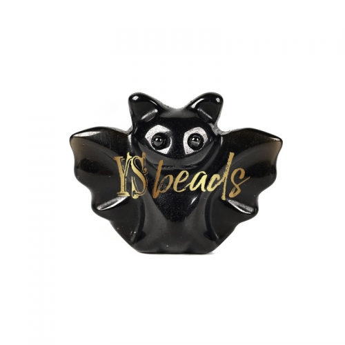Black Obsidian Carved Bat Shape. Approx 30x38mm