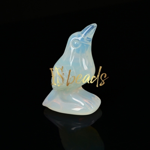 Opalite Carved Crow Shape. Approx 30x50mm