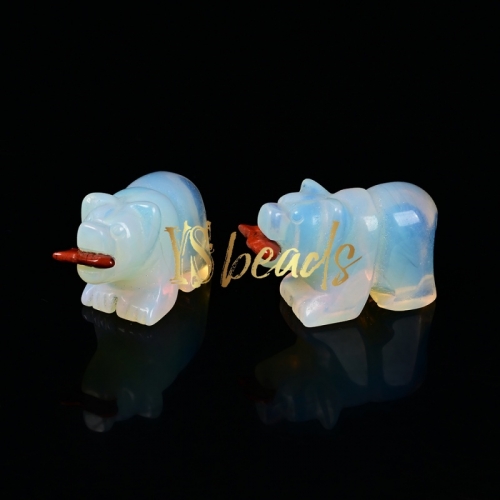 Opalite Carved Bear Shape. Approx 18x38mm (1.5inches)