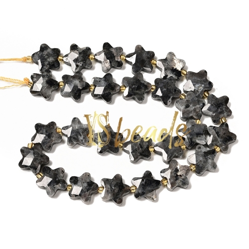 Larvikite Faceted Star Beads. Approx 15mm