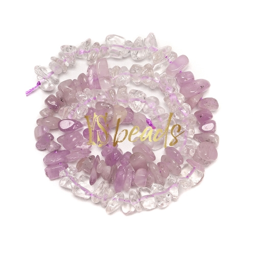 Mixed Stone (Clear Quartz, Kunzite) Chip Beads. Approx 5x8mm