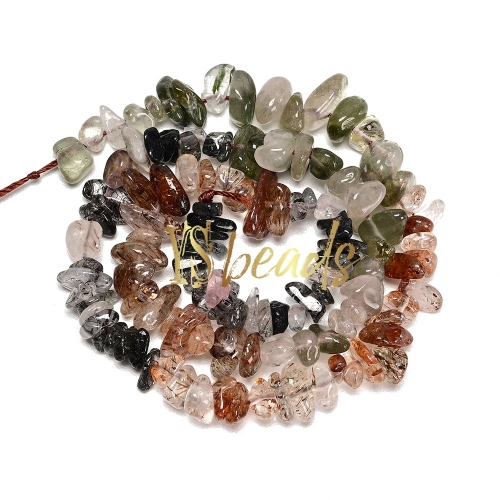 Mixed Stone (Rutilated Quartz) Chip Beads. Approx 5x8mm