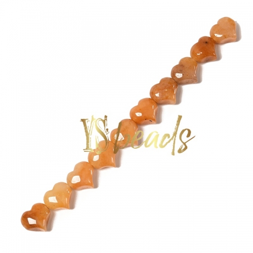 Yellow Jade Horizontal-drilled Heart Beads. Approx 10-14mm