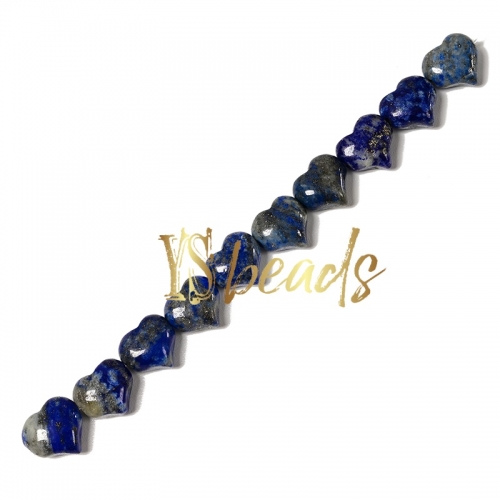 Sodalite Horizontal-drilled Heart Beads. Approx 10-14mm