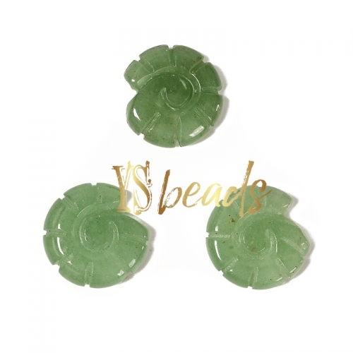 Green Aventurine Carved Ammonite Shape Beads. Approx 35mm