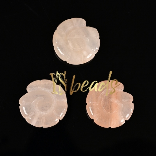 Pink Aventurine Carved Ammonite Shape Beads. Approx 35mm