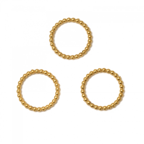 Golden Stainless Steel Twisted Loop Beads(PVD), Approx 12mm