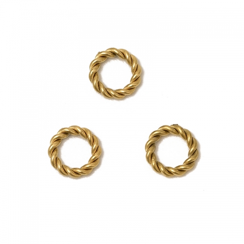 Golden Stainless Steel Twisted Loop Beads(PVD), Approx 8mm
