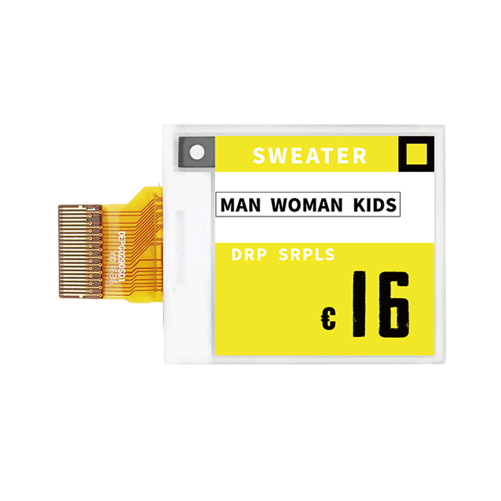 DKE 1.54 インチ ブラック/ホワイト/イエロー電子ペーパー ディスプレイ