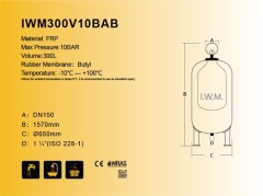 IWM300V10BAB|Bulit-in Bladder Fiber Wound Reinforced expansion Tank