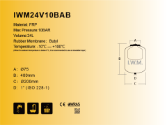 IWM24V10BAB|Bulit-in Bladder Fiber Wound Reinforced expansion Tank